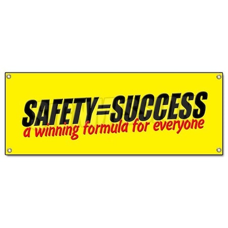Signmission SAFETY=SUCCESS WINNING FORMULA BANNER worker procedure osha safe workplace, B-Safety B-Safety Success Winning Form